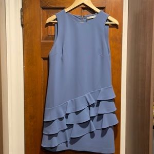 Baby blue Alice & Olivia mini ruffle sheath dress. Brand new with tags!